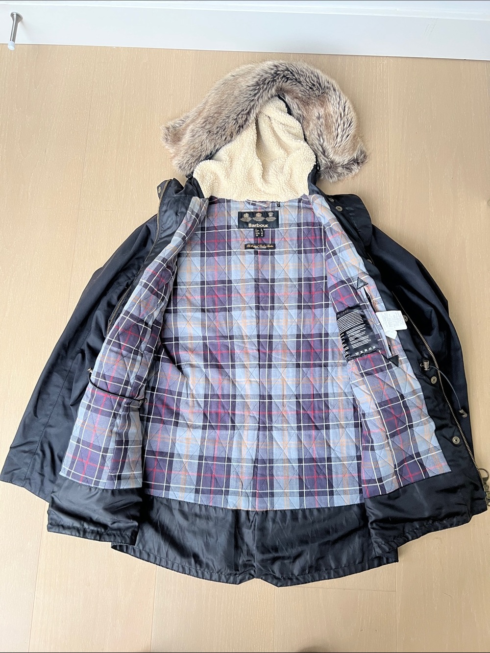 Barbour Kelsall Navy Waxed Jacket US 8 - Picture 2 of 9